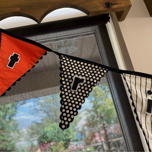Trick or treat handmade banner polka dot stripes
